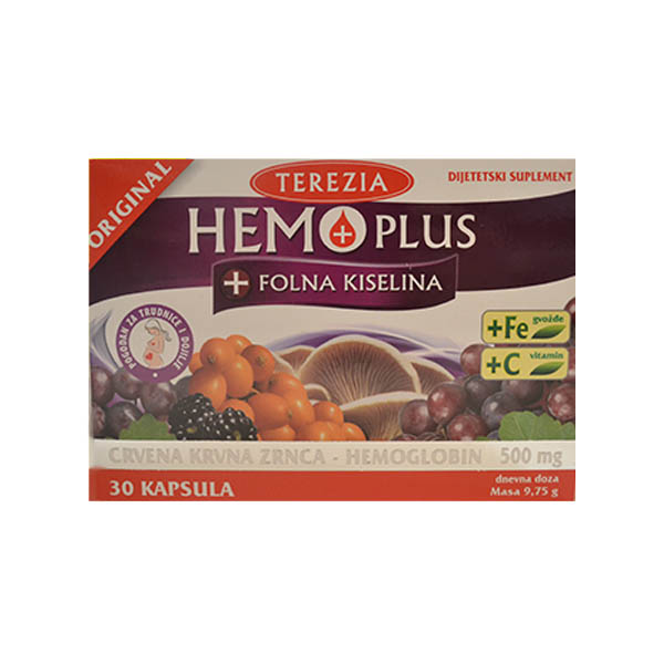 Hemoplus + folna kiselina kapsule 30 komada